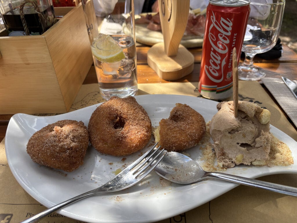 Lunch in the Dolomites (Apple rings with Cinnamon Icecream)