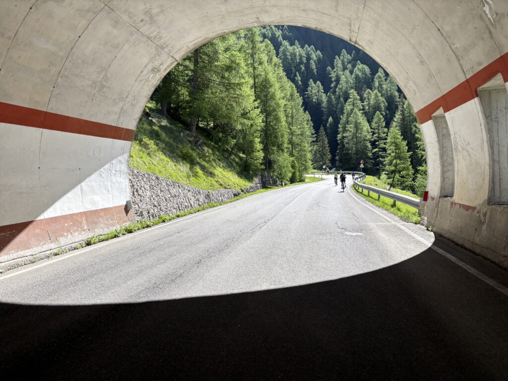 Tunnel on climb to Passau Giau